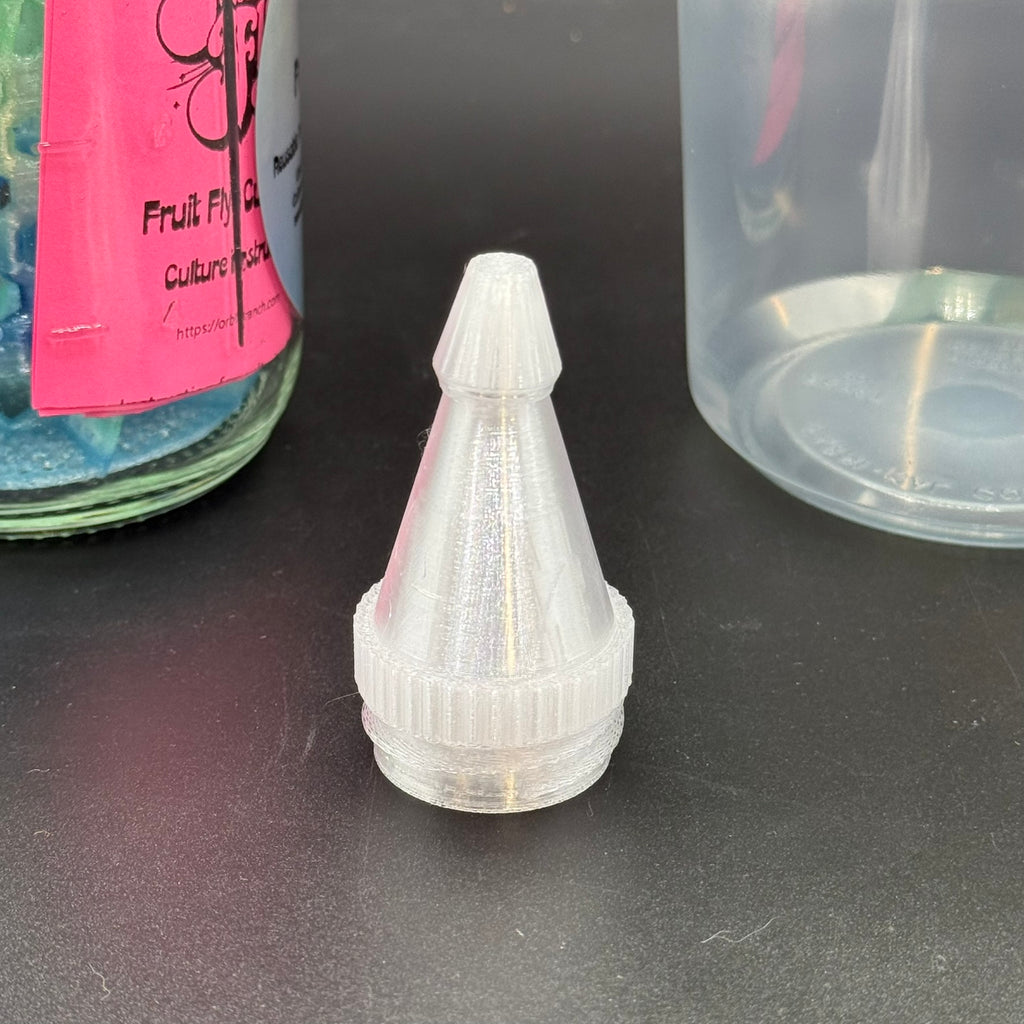 Feeder Nozzle Attachment for Fruit Fly Culture Jars and Lids