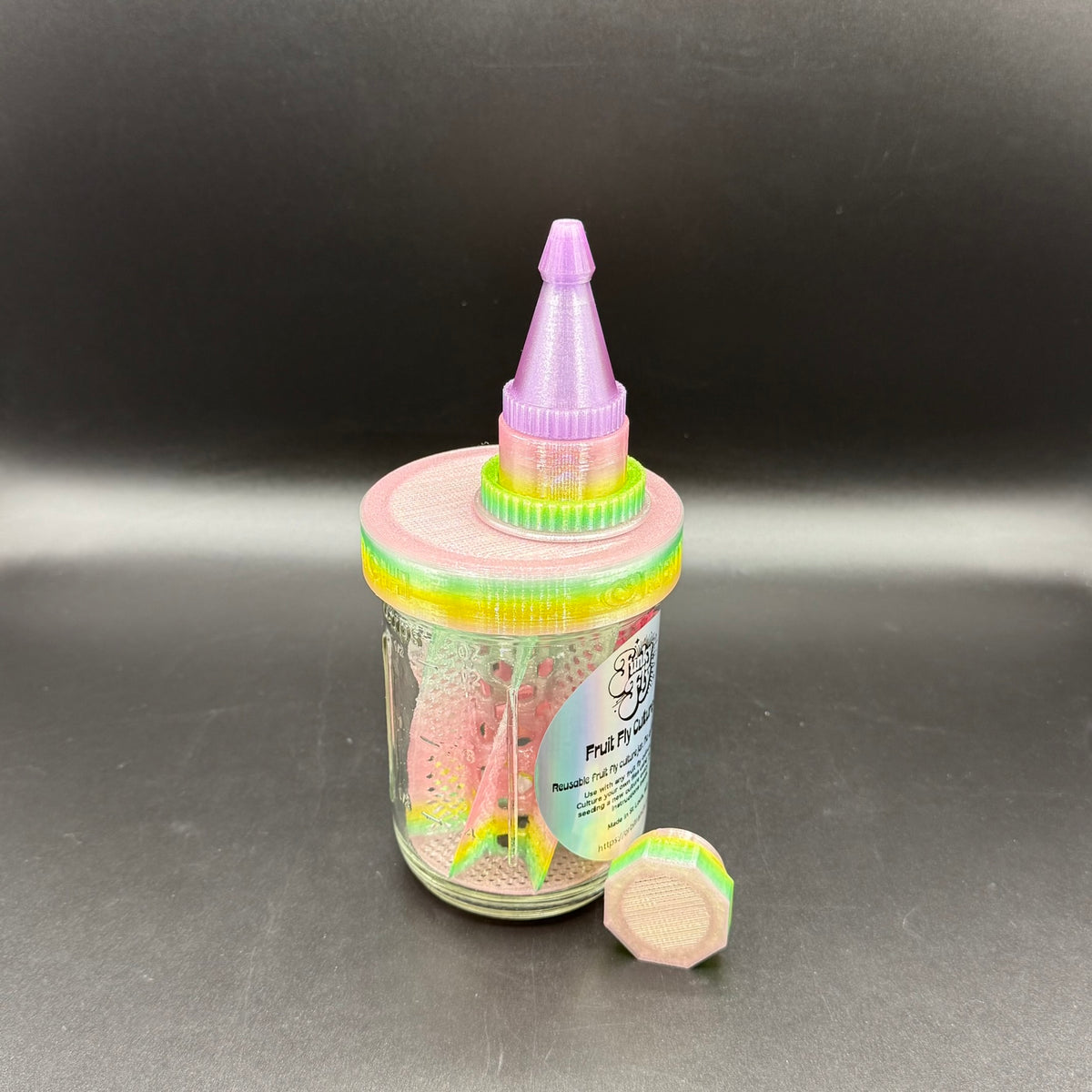 Fruit Fly Culture Jar & Dispenser – Reusable, Escape-Resistant (16oz & 32oz)