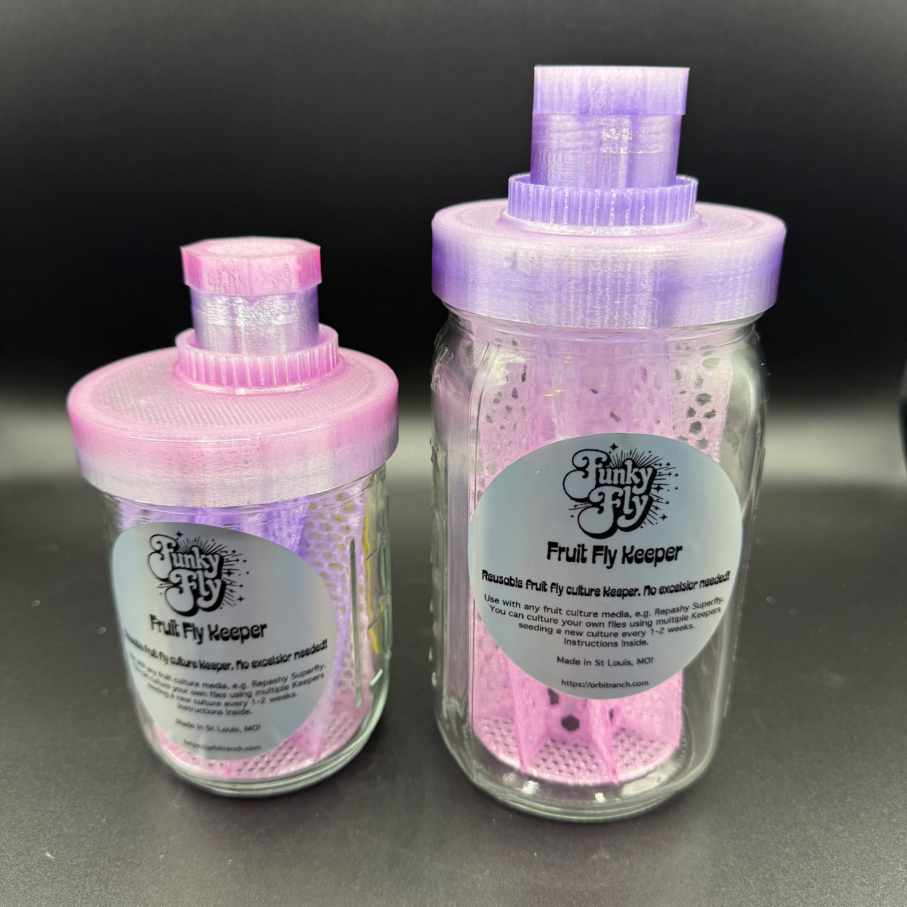 Fruit Fly Culture Jar – Reusable, Escape-Resistant Culture System for Dart Frogs, Tarantulas & More