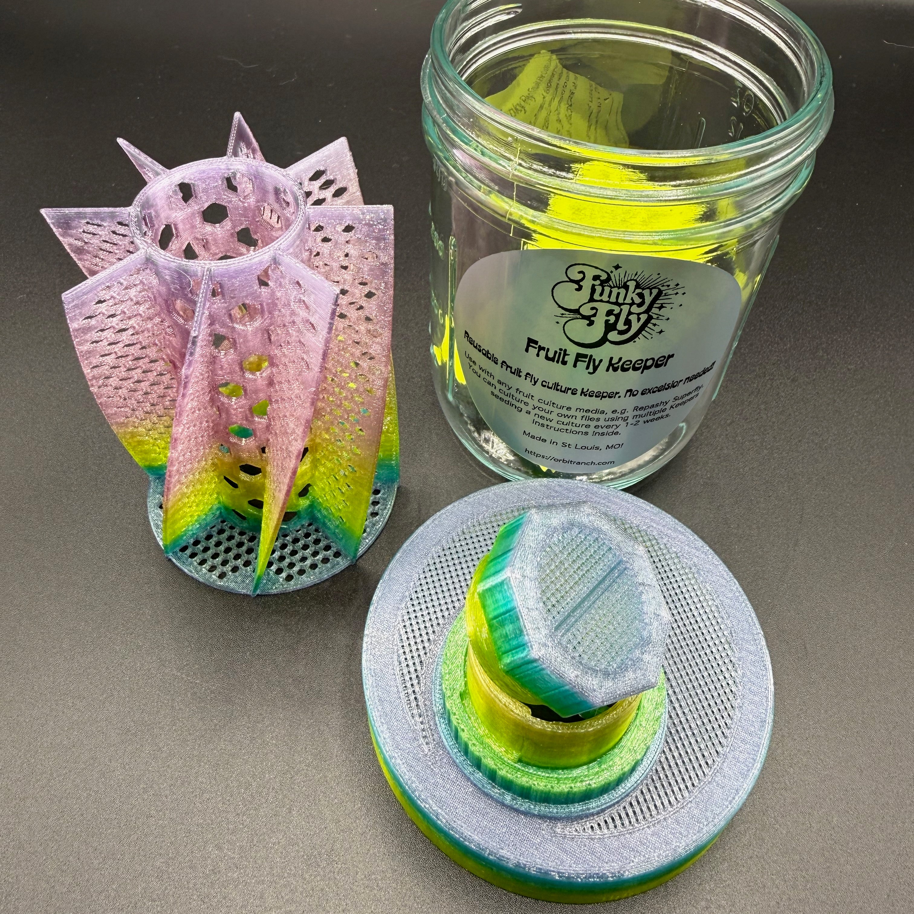 Fruit Fly Culture Jar – Reusable, Escape-Resistant Culture System for Dart Frogs, Tarantulas & More